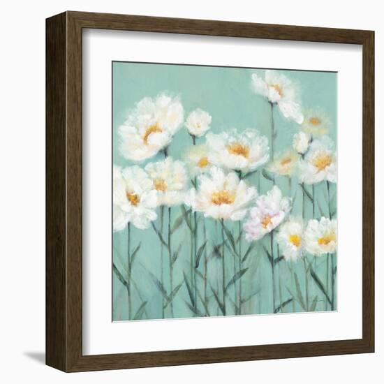 White Poppies 2-Olivia Long-Framed Art Print