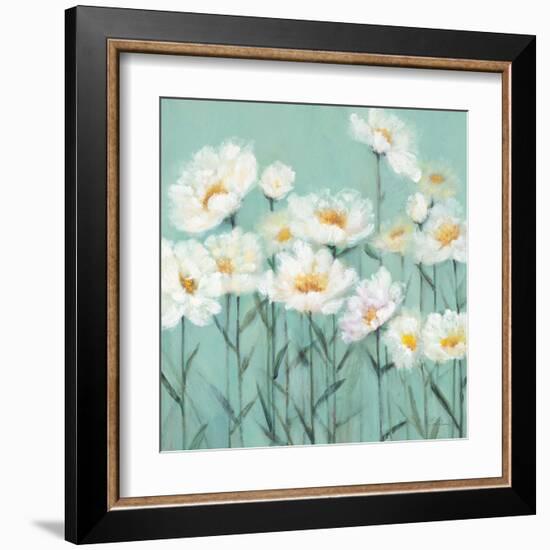 White Poppies 2-Olivia Long-Framed Art Print