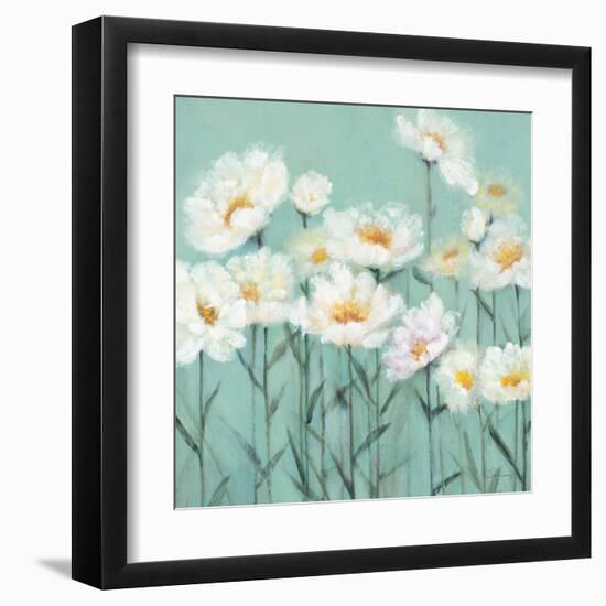 White Poppies 2-Olivia Long-Framed Art Print