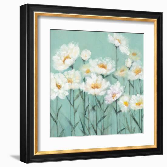 White Poppies 2-Olivia Long-Framed Art Print