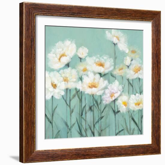 White Poppies 2-Olivia Long-Framed Art Print