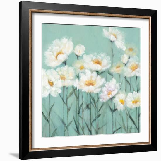 White Poppies 2-Olivia Long-Framed Art Print