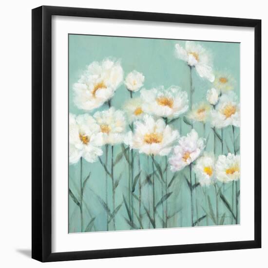 White Poppies 2-Olivia Long-Framed Art Print