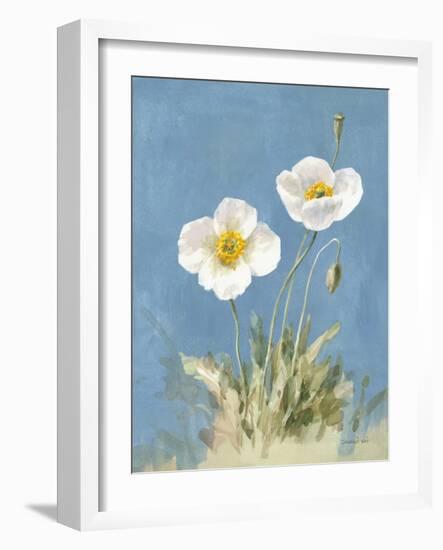 White Poppies I No Butterfly-Danhui Nai-Framed Art Print