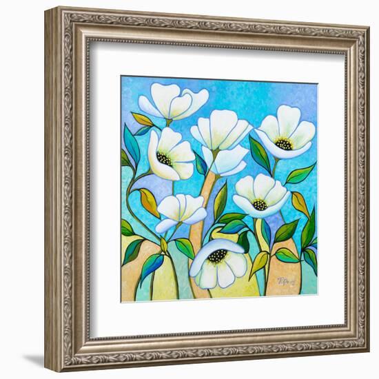 White Poppies-Peggy Davis-Framed Art Print