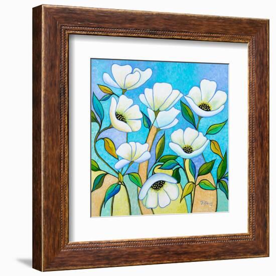 White Poppies-Peggy Davis-Framed Art Print