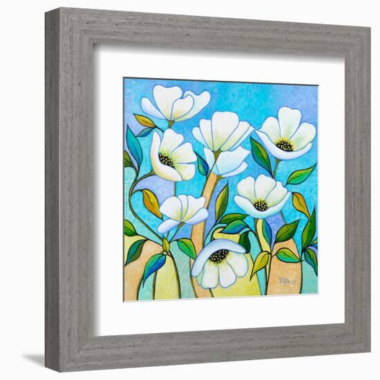 White Poppies-Peggy Davis-Framed Art Print