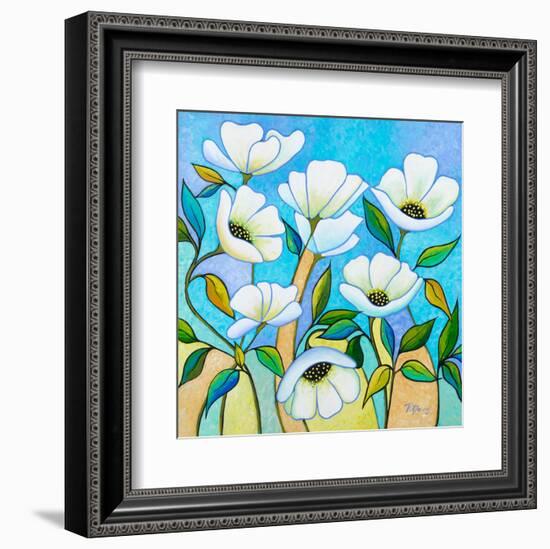 White Poppies-Peggy Davis-Framed Art Print