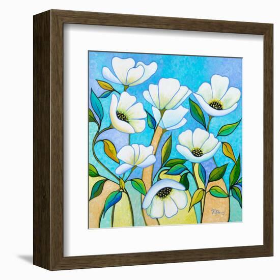 White Poppies-Peggy Davis-Framed Art Print