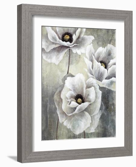 White Poppies-Rikki Drotar-Framed Giclee Print