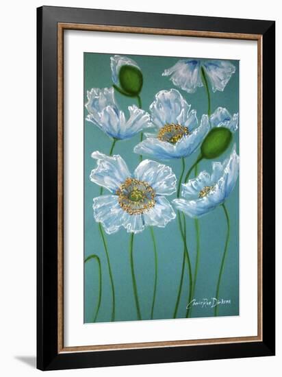 White Poppies-Cherie Roe Dirksen-Framed Giclee Print