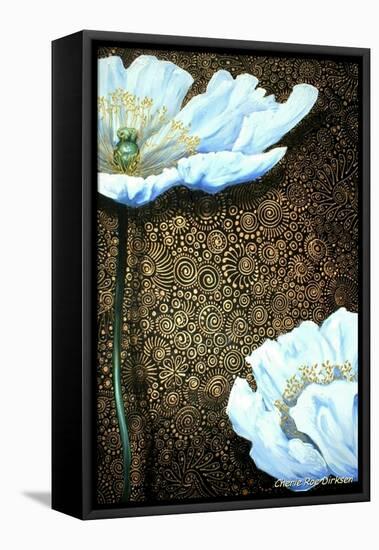 White Poppies-Cherie Roe Dirksen-Framed Premier Image Canvas