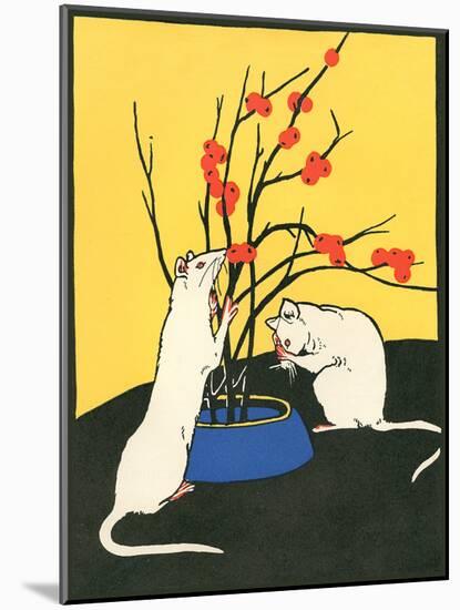 White Rats, Red Berries-null-Mounted Art Print