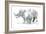 White Rhinos, Mount Etjo, 2020, (mixed media)-Mark Adlington-Framed Giclee Print