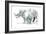 White Rhinos, Mount Etjo, 2020, (mixed media)-Mark Adlington-Framed Giclee Print