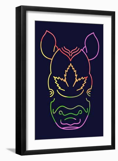 White Rhyno-null-Framed Art Print