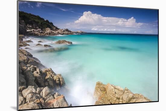 White rocks and cliffs frame the waves of turquoise sea, Santa Teresa di Gallura, Sardinia, Italy-Roberto Moiola-Mounted Photographic Print