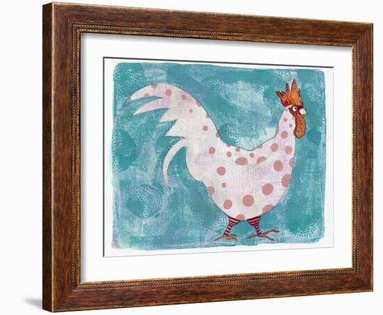 White Rooster with Red Socks-Maria Pietri Lalor-Framed Giclee Print