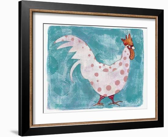 White Rooster with Red Socks-Maria Pietri Lalor-Framed Giclee Print