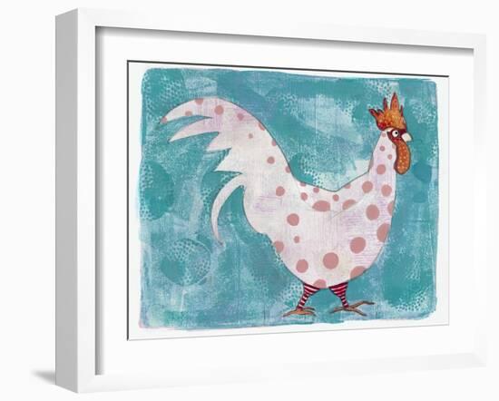 White Rooster with Red Socks-Maria Pietri Lalor-Framed Giclee Print