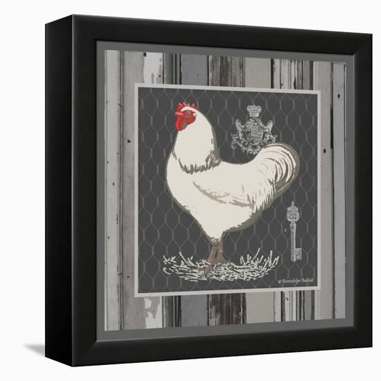 White Rooster-Gwendolyn Babbitt-Framed Stretched Canvas