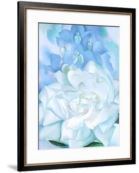 White Rose W/ Lakspur No.2-Georgia O'Keeffe-Framed Art Print