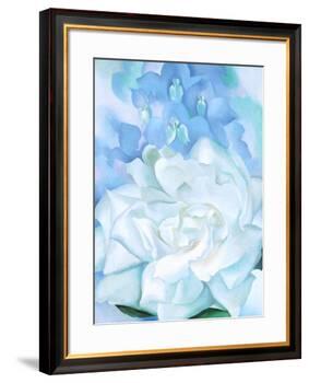 White Rose W/ Lakspur No.2-Georgia O'Keeffe-Framed Art Print