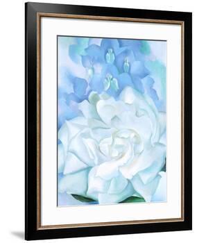 White Rose W/ Lakspur No.2-Georgia O'Keeffe-Framed Art Print