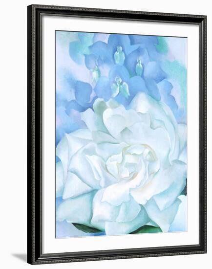 White Rose W/ Lakspur No.2-Georgia O'Keeffe-Framed Art Print