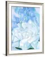 White Rose W/ Lakspur No.2-Georgia O'Keeffe-Framed Art Print
