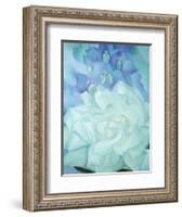 White Rose with Larkspur-Georgia O'Keeffe-Framed Art Print
