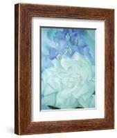 White Rose with Larkspur-Georgia O'Keeffe-Framed Art Print