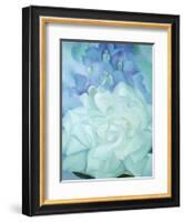 White Rose with Larkspur-Georgia O'Keeffe-Framed Art Print