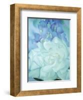 White Rose with Larkspur-Georgia O'Keeffe-Framed Art Print