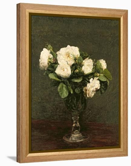 White Roses, 1875-Henri Fantin-Latour-Framed Premier Image Canvas