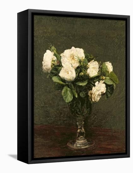White Roses, 1875-Henri Fantin-Latour-Framed Premier Image Canvas