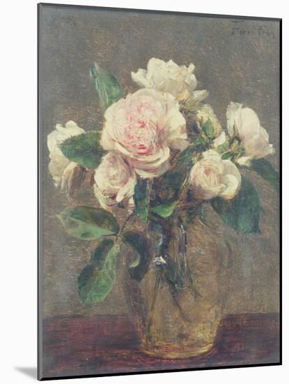 White Roses in a Glass Vase, 1875-Henri Fantin-Latour-Mounted Giclee Print