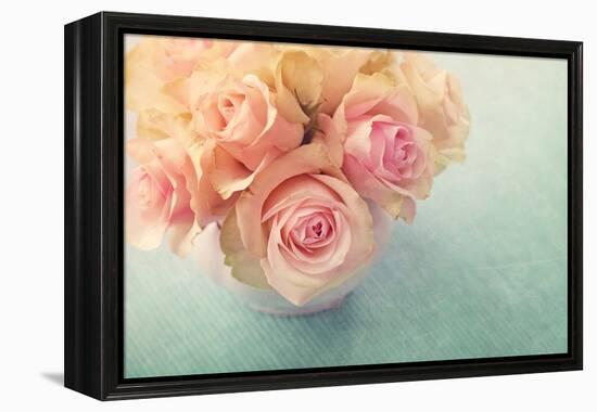 White Roses in a Vase-egal-Framed Premier Image Canvas