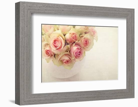 White Roses in a Vase-egal-Framed Photographic Print