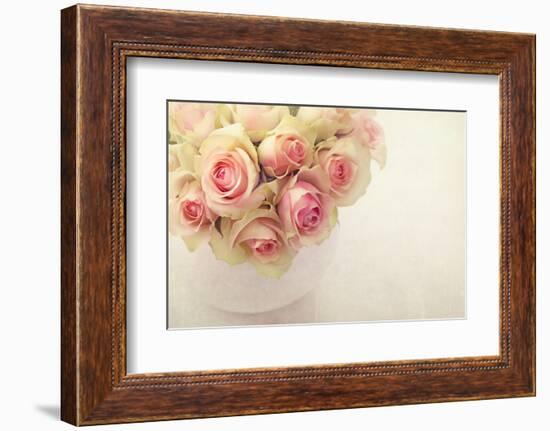 White Roses in a Vase-egal-Framed Photographic Print