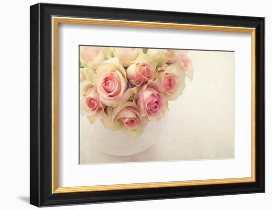 White Roses in a Vase-egal-Framed Photographic Print