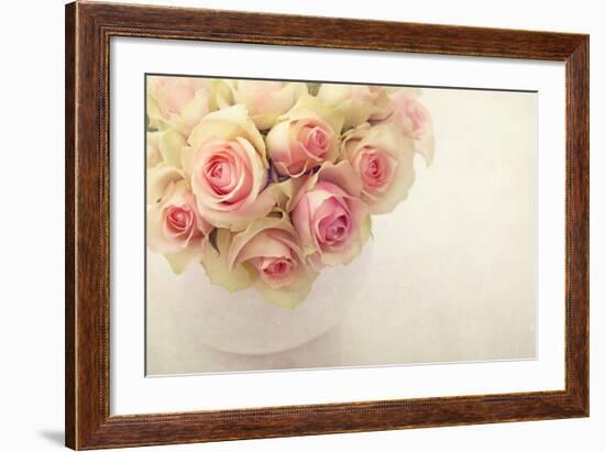 White Roses in a Vase-egal-Framed Photographic Print