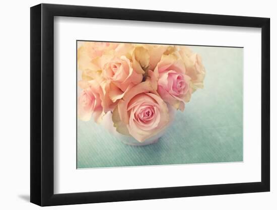 White Roses in a Vase-egal-Framed Photographic Print