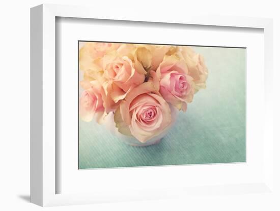 White Roses in a Vase-egal-Framed Photographic Print