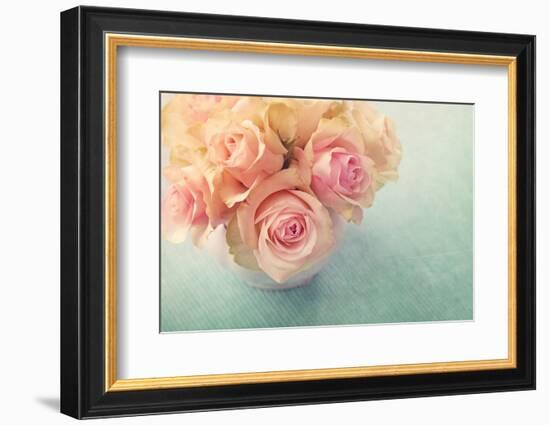 White Roses in a Vase-egal-Framed Photographic Print