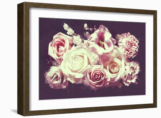 White Roses-null-Framed Art Print