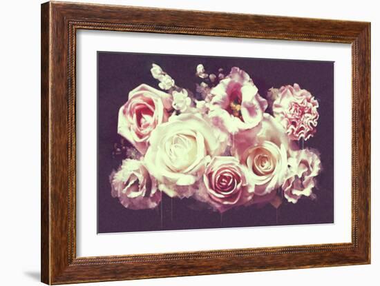 White Roses-null-Framed Art Print