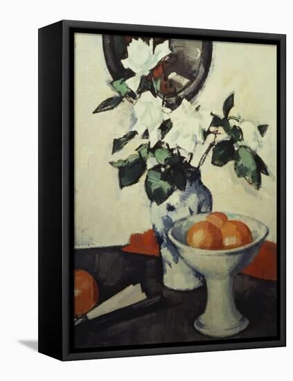 White Roses-Samuel John Peploe-Framed Premier Image Canvas