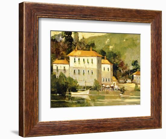 White Sail Boat, Como-Ted Goerschner-Framed Giclee Print