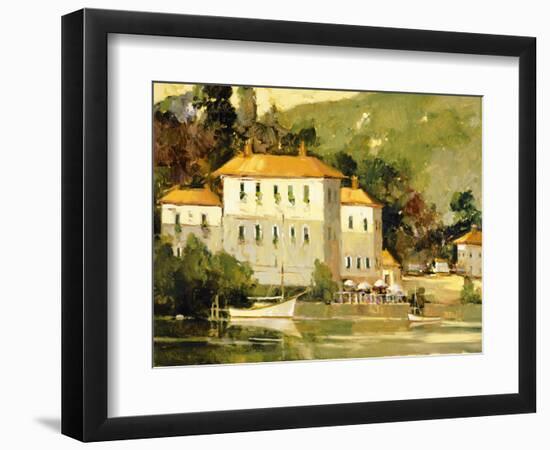 White Sail Boat, Como-Ted Goerschner-Framed Giclee Print